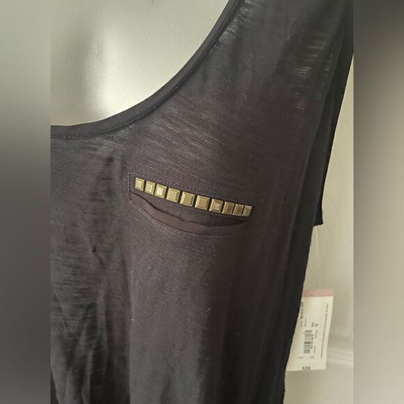 🆕 ANA A New Approach Swing Tank Top High Low Hem Beaded Front Black size 1X - Picture 3 of 7